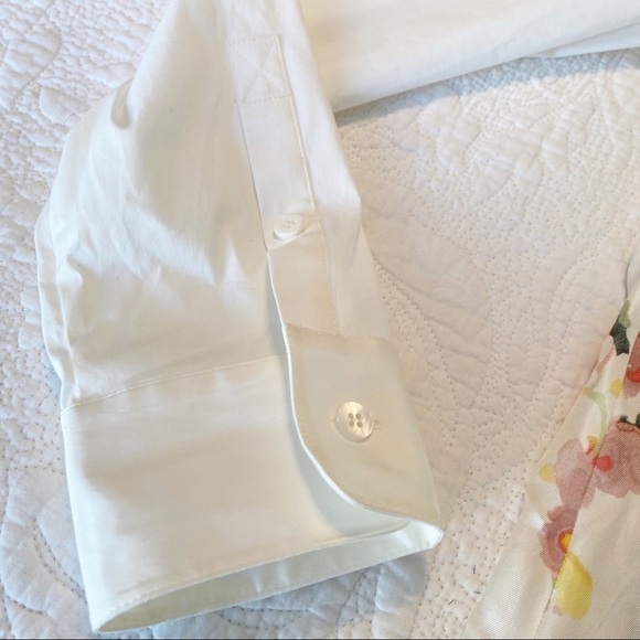 Worth Watercolor Floral Silk Stand Collar Blouse - Picture 8 of 13